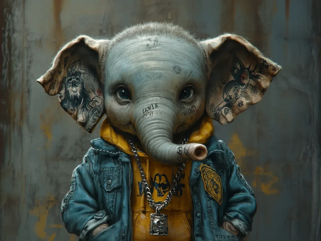 Cool Poster - Elephant in blue