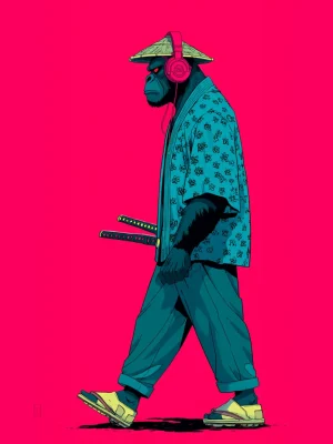 Cool Poster - Gorilla with headphones