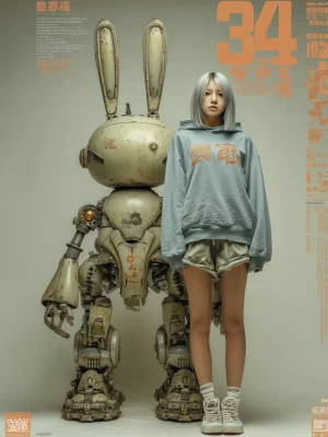 Cool Poster – Cyber Bunny Duo