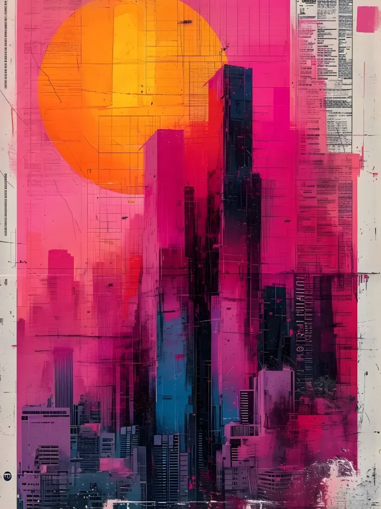 Cool Poster – Neon Cityscape