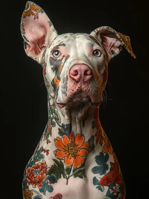 Cool Posters – Tattooed Dog Portrait