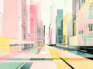 Minimalistic Posters – City in Pastel