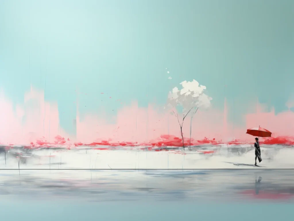 Minimalistic Posters – Red Umbrella Walk