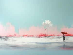 Minimalistic Posters – Red Umbrella Walk