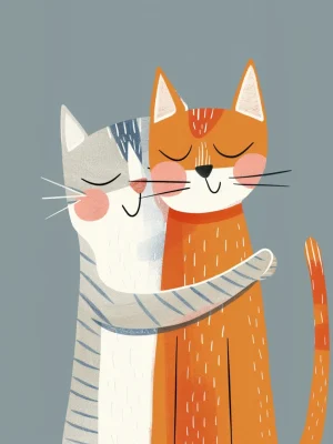 Poster for Children room – Cat Hug