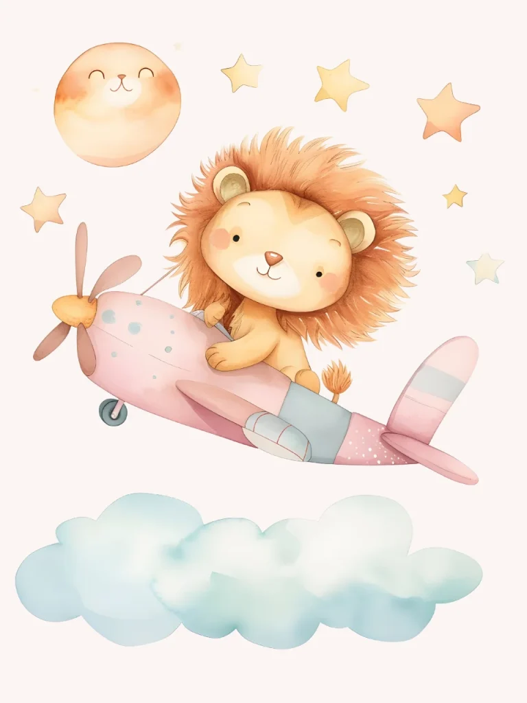 Pictures for Children room – Flying Lion