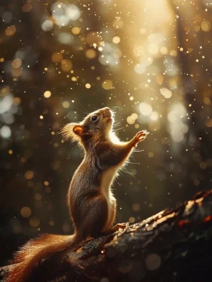 Animal Posters – First Light Squirrel