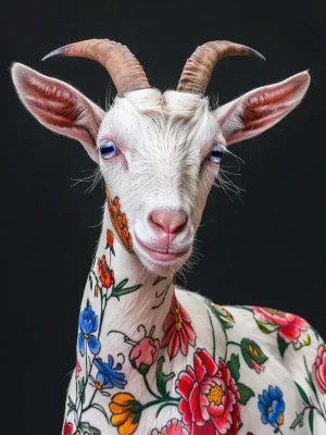Animal Posters – Floral Goat