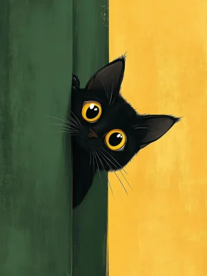 Animal Posters – Peeking Cat