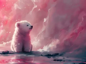 Animal Posters – Pink Polar Cub