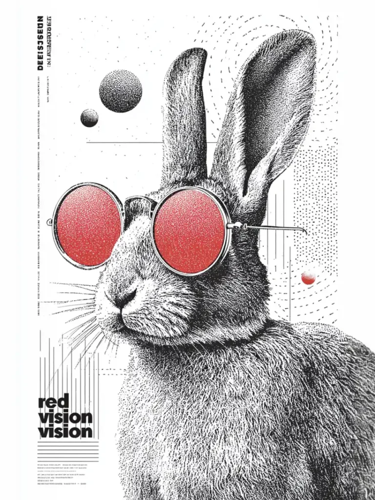 Animal Posters – Red Vision Bunny