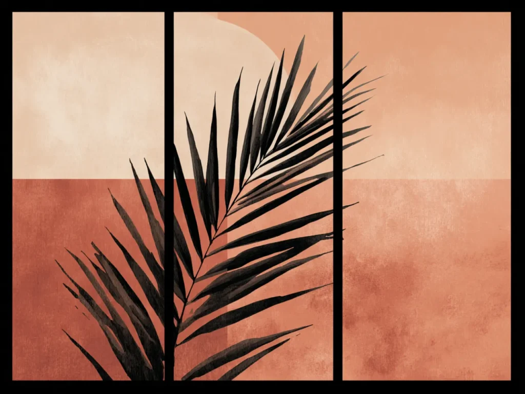Minimalistic Posters – Sunset Triptych Palm