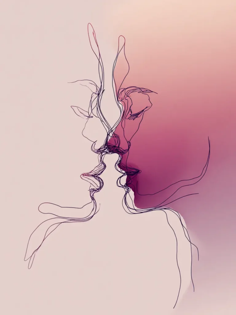 Poster For Bedroom – Kiss of Lines