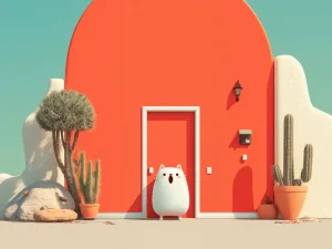 Poster For Living Room – Desert Meow