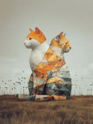 Poster For Living Room – Dual Cats