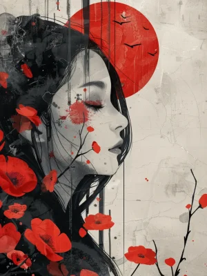 Poster For Living Room – Scarlet Dream Silence