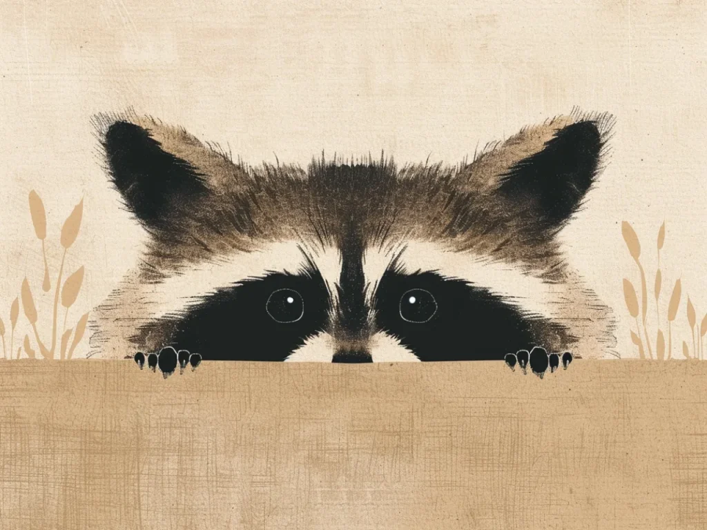 Posters For Children Room – Peeking Raccoon