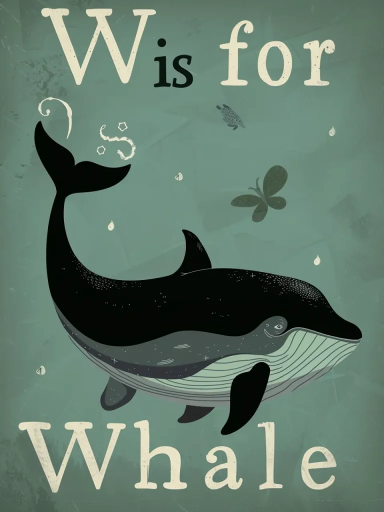 Posters For Children Room – W is for Whale
