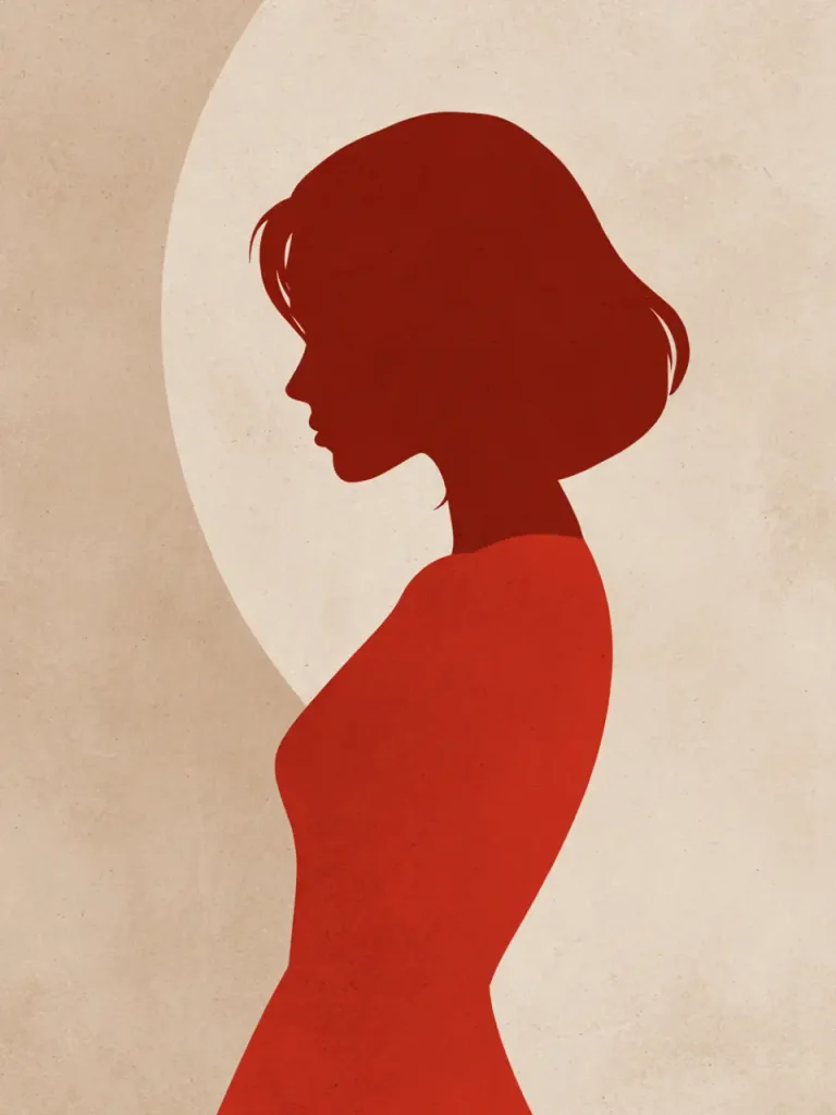Posters for Living Room – Red Silhouette