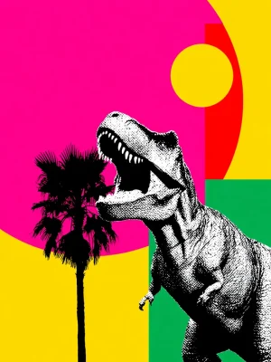 Animal Poster – T-Rex in Paradise