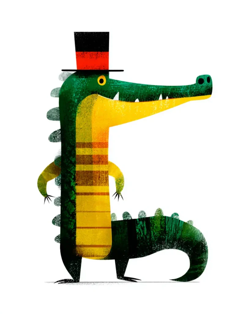 Poster For Children Room – Crocodile In Hat