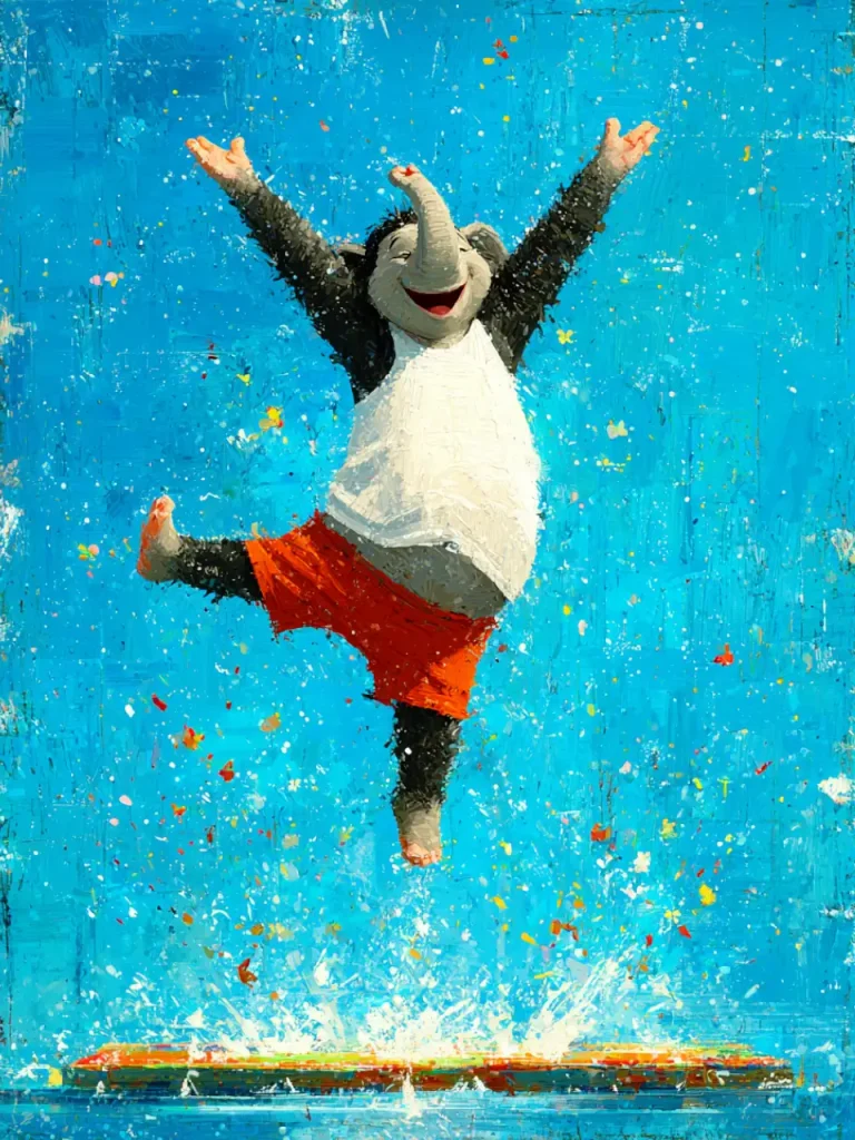 Poster For Children Room – Jumping Elephant