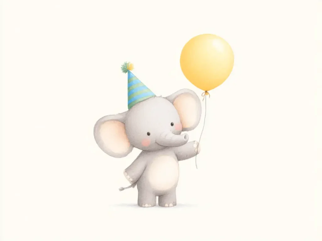 Poster For Children Room – Birthday Elephant