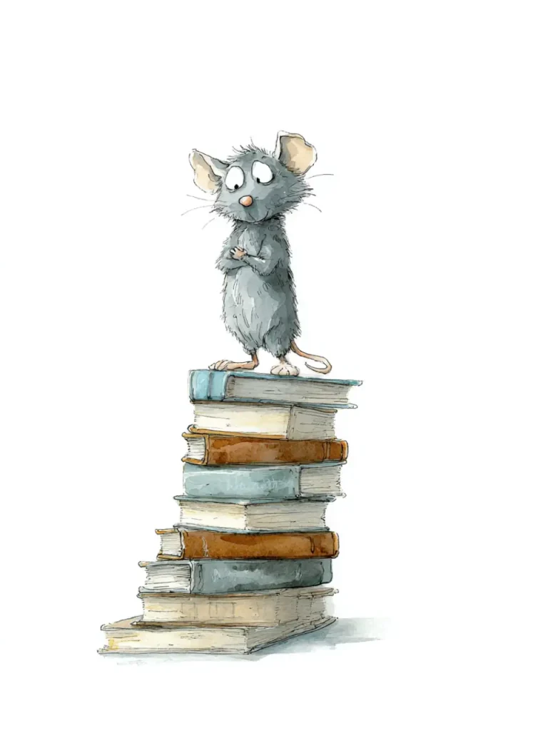 Poster For Children Room – Bookstack Mouse