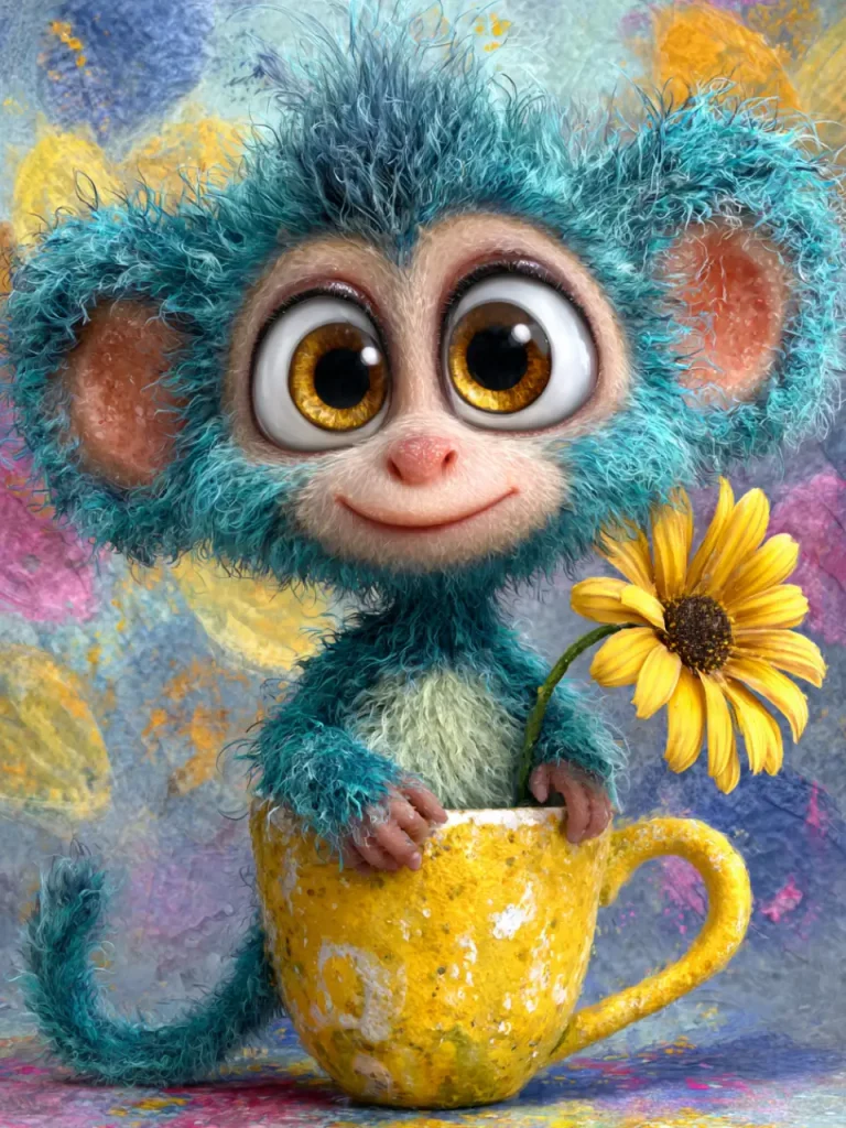 Poster For Children Room – Cup Monkey