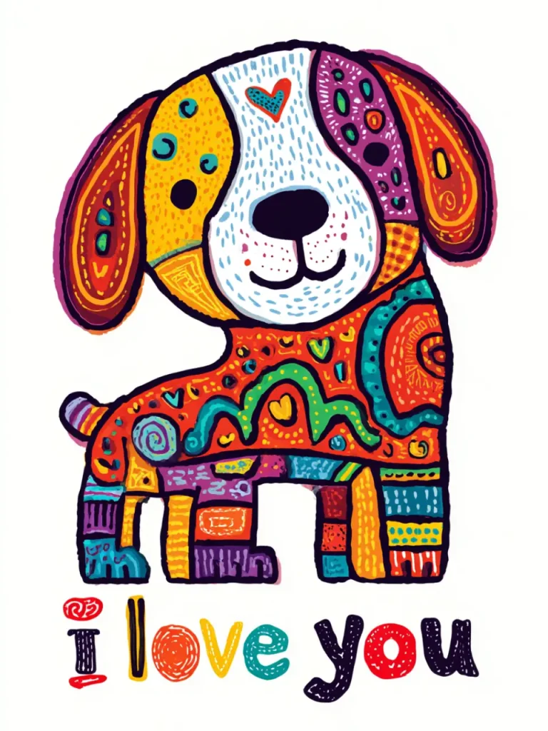Poster For Children Room – I Love You Pup