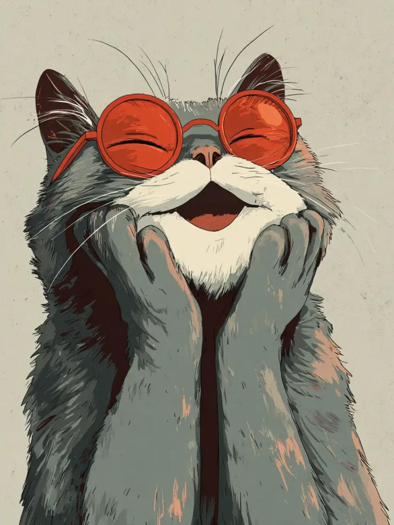 Poster For Children Room – Joyful Cat Shades