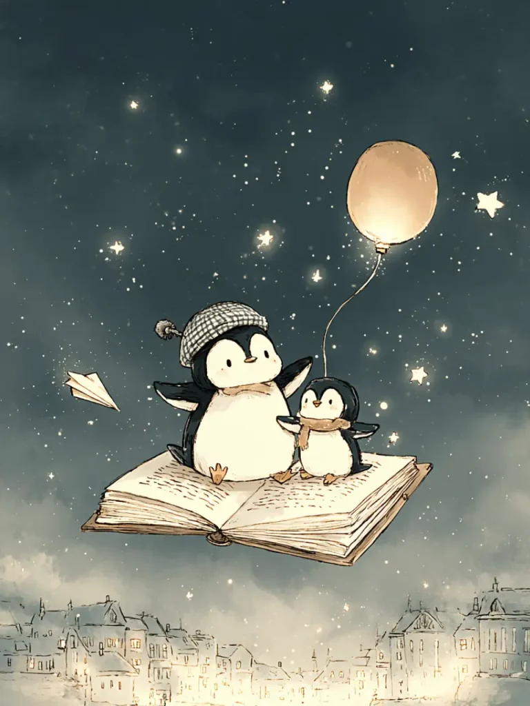 Poster For Children Room – Starry Tale Penguins